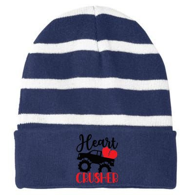 Valentine's Day, Heart Crusher Striped Beanie with Solid Band