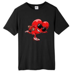 Valentines Day Heart American Football Sports Tall Fusion ChromaSoft Performance T-Shirt