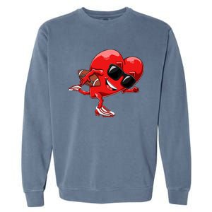 Valentines Day Heart American Football Sports Garment-Dyed Sweatshirt