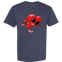 Valentines Day Heart American Football Sports Garment-Dyed Heavyweight T-Shirt