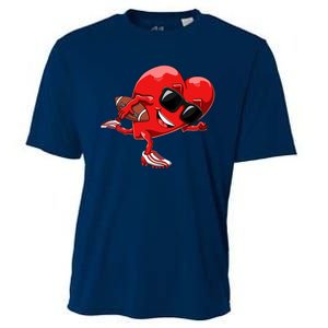 Valentines Day Heart American Football Sports Cooling Performance Crew T-Shirt