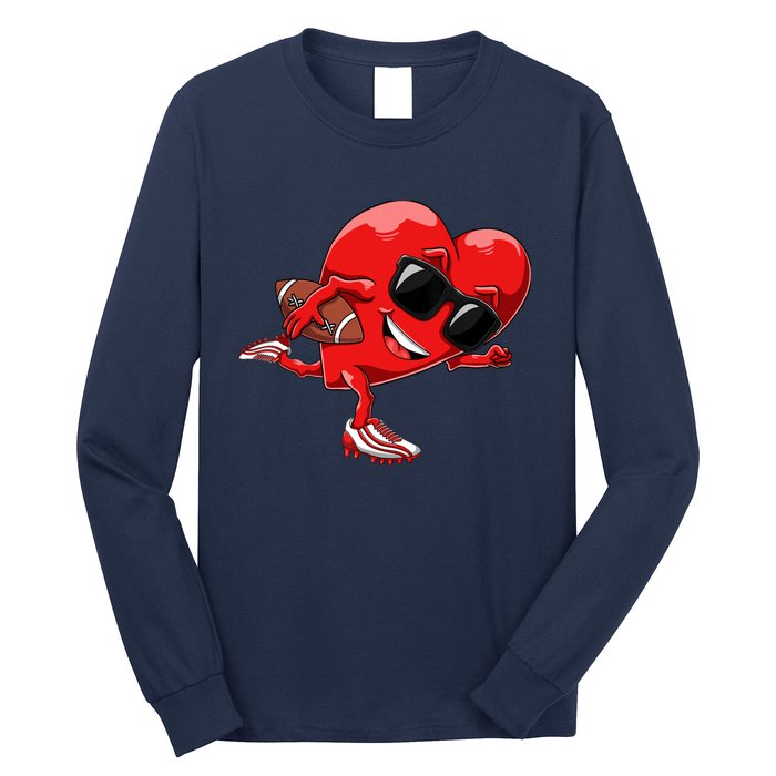 Valentines Day Heart American Football Sports Long Sleeve Shirt