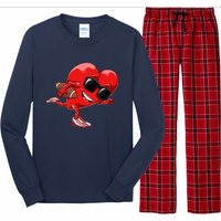 Valentines Day Heart American Football Sports Long Sleeve Pajama Set