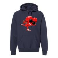 Valentines Day Heart American Football Sports Premium Hoodie