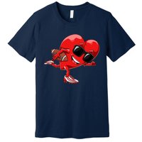 Valentines Day Heart American Football Sports Premium T-Shirt