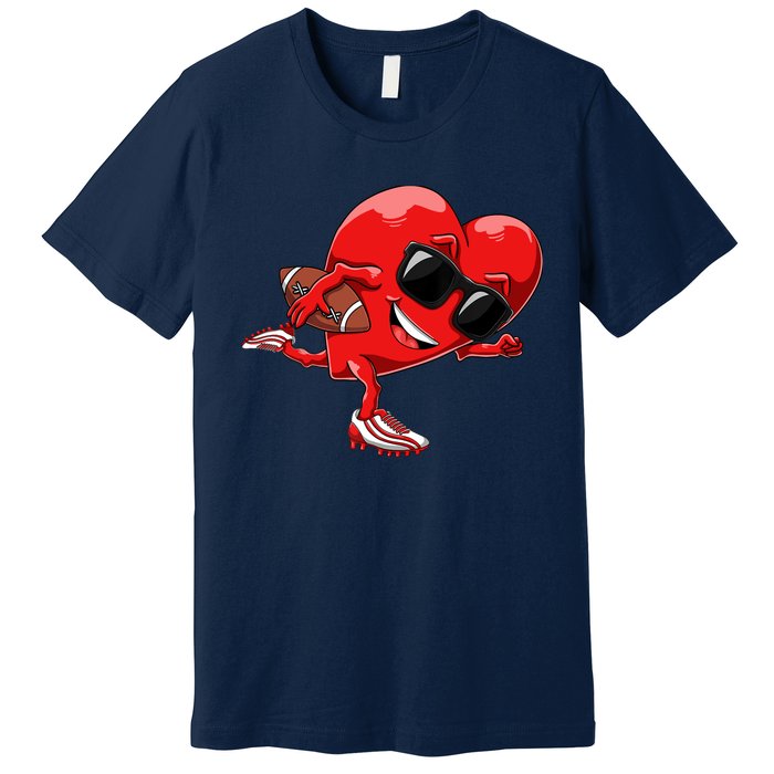 Valentines Day Heart American Football Sports Premium T-Shirt