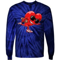 Valentines Day Heart American Football Sports Tie-Dye Long Sleeve Shirt