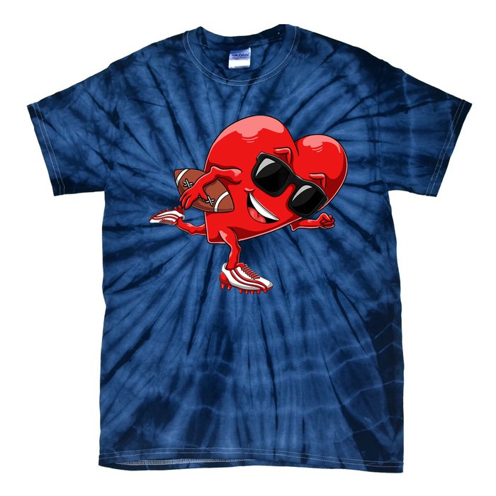 Valentines Day Heart American Football Sports Tie-Dye T-Shirt