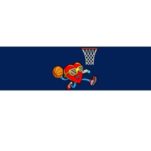 Valentines Day Heart Dunking Basketball Bumper Sticker