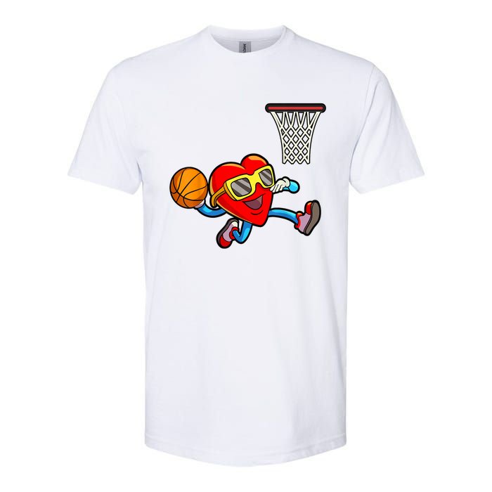 Valentines Day Heart Dunking Basketball Softstyle CVC T-Shirt