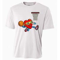 Valentines Day Heart Dunking Basketball Cooling Performance Crew T-Shirt