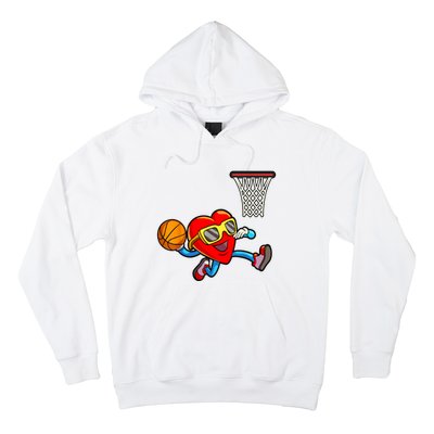 Valentines Day Heart Dunking Basketball Hoodie