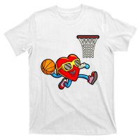 Valentines Day Heart Dunking Basketball T-Shirt