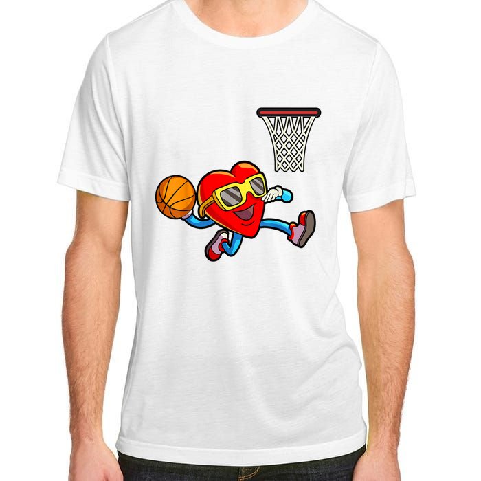 Valentines Day Heart Dunking Basketball Adult ChromaSoft Performance T-Shirt