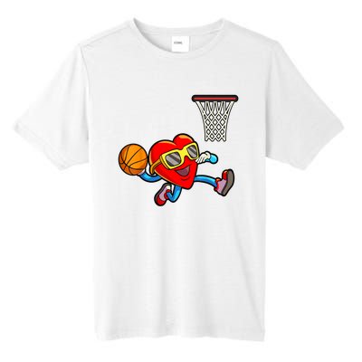 Valentines Day Heart Dunking Basketball Tall Fusion ChromaSoft Performance T-Shirt