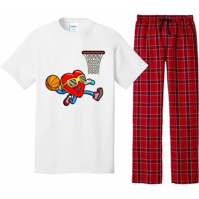 Valentines Day Heart Dunking Basketball Pajama Set