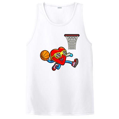 Valentines Day Heart Dunking Basketball PosiCharge Competitor Tank