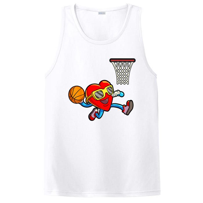 Valentines Day Heart Dunking Basketball PosiCharge Competitor Tank