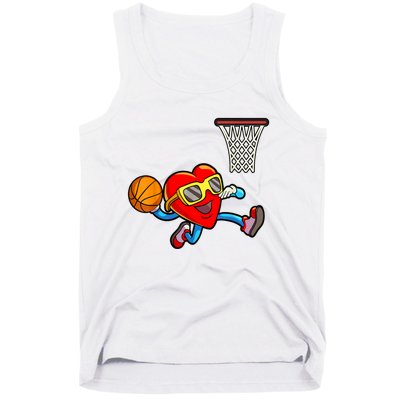 Valentines Day Heart Dunking Basketball Tank Top