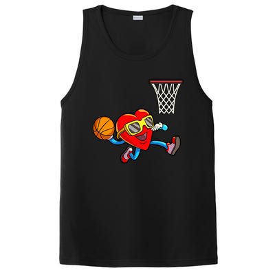 Valentines Day Heart Dunking Basketball PosiCharge Competitor Tank