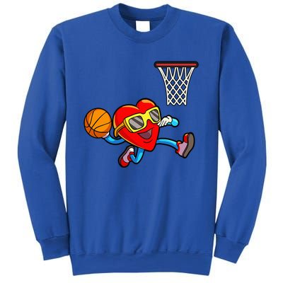 Valentines Day Heart Dunking Basketball Sweatshirt