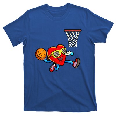 Valentines Day Heart Dunking Basketball T-Shirt