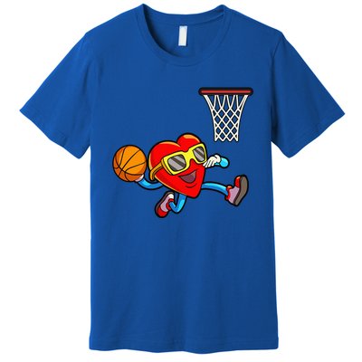 Valentines Day Heart Dunking Basketball Premium T-Shirt