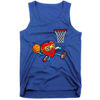 Valentines Day Heart Dunking Basketball Tank Top