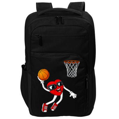 Valentines Day Heart Dunking Basketball Boys Girls Kids Impact Tech Backpack