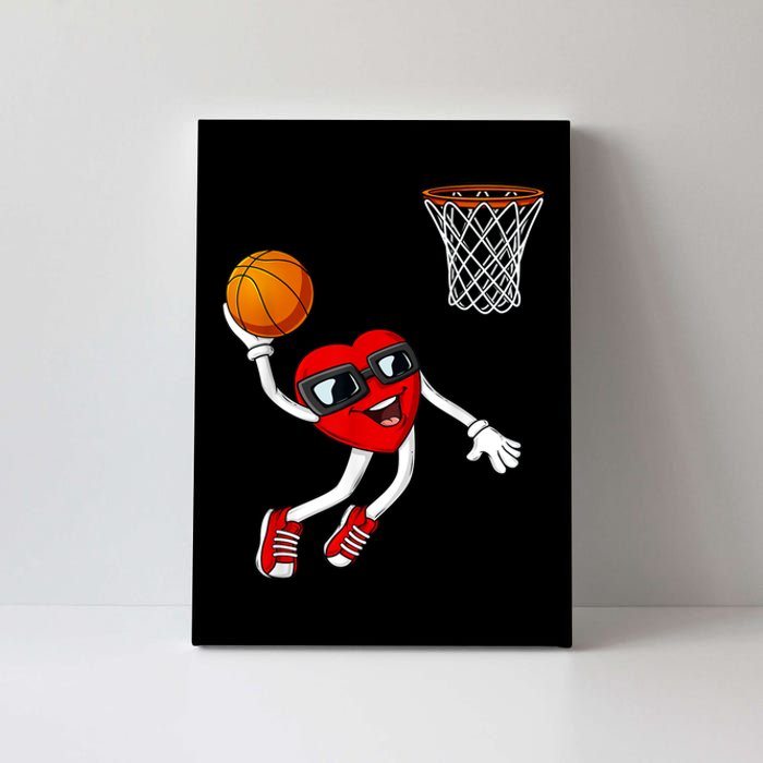 Valentines Day Heart Dunking Basketball Boys Girls Kids Canvas