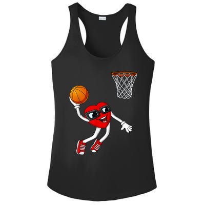 Valentines Day Heart Dunking Basketball Boys Girls Kids Ladies PosiCharge Competitor Racerback Tank