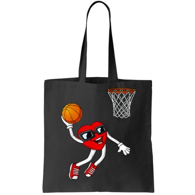 Valentines Day Heart Dunking Basketball Boys Girls Kids Tote Bag