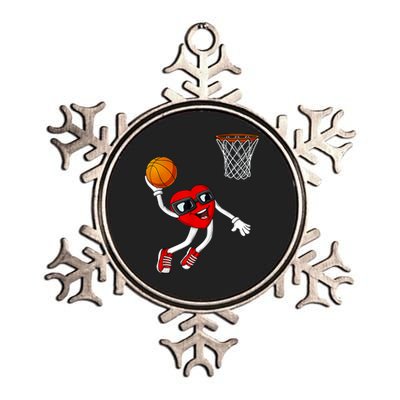 Valentines Day Heart Dunking Basketball Boys Girls Kids Metallic Star Ornament