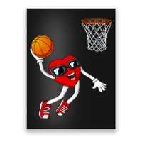 Valentines Day Heart Dunking Basketball Boys Girls Kids Poster