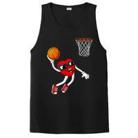 Valentines Day Heart Dunking Basketball Boys Girls Kids PosiCharge Competitor Tank