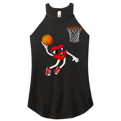 Valentines Day Heart Dunking Basketball Boys Girls Kids Women's Perfect Tri Rocker Tank