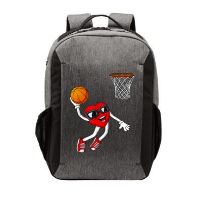 Valentines Day Heart Dunking Basketball Boys Girls Kids Vector Backpack