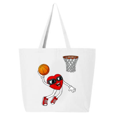 Valentines Day Heart Dunking Basketball Boys Girls Kids 25L Jumbo Tote