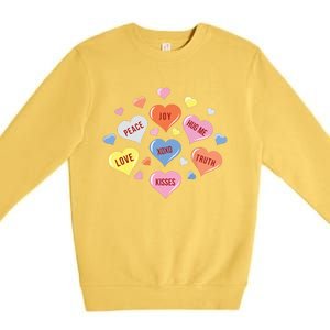 Valentines Day Heart Candy Premium Crewneck Sweatshirt