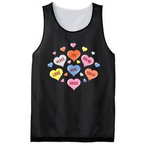 Valentines Day Heart Candy Mesh Reversible Basketball Jersey Tank