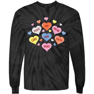 Valentines Day Heart Candy Tie-Dye Long Sleeve Shirt