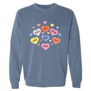 Valentines Day Heart Candy Garment-Dyed Sweatshirt