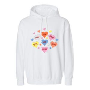 Valentines Day Heart Candy Garment-Dyed Fleece Hoodie