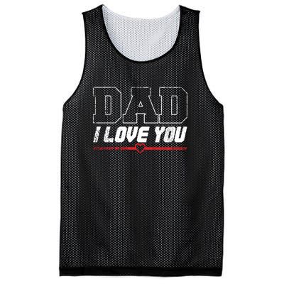 Vintage Dad I Love You Proud Son Daughter Father Matching Gift Mesh Reversible Basketball Jersey Tank