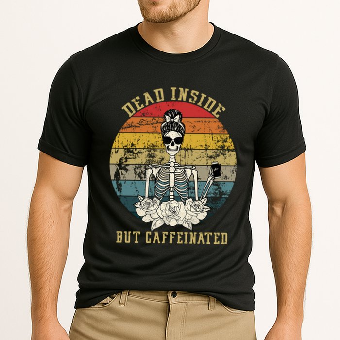 Vintage Dead Inside But Caffeinated Performance Shirt