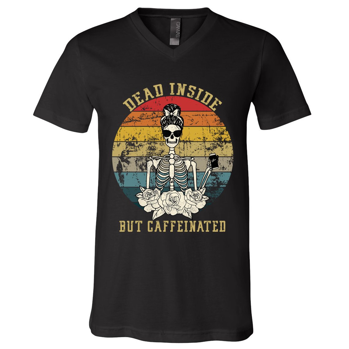Vintage Dead Inside But Caffeinated V-Neck T-Shirt