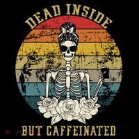 Vintage Dead Inside But Caffeinated Bucket Hat