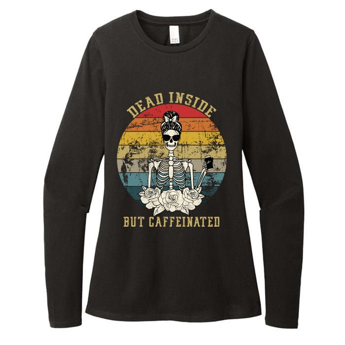 Vintage Dead Inside But Caffeinated Womens CVC Long Sleeve Shirt