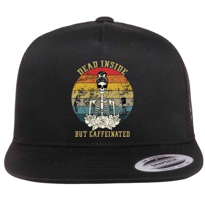 Vintage Dead Inside But Caffeinated Flatbill Hat