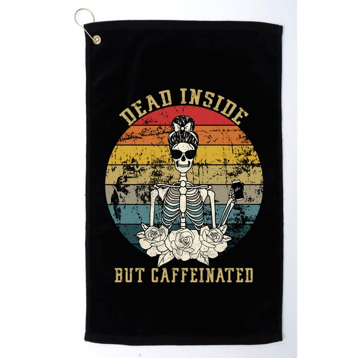 Vintage Dead Inside But Caffeinated Golf Towel